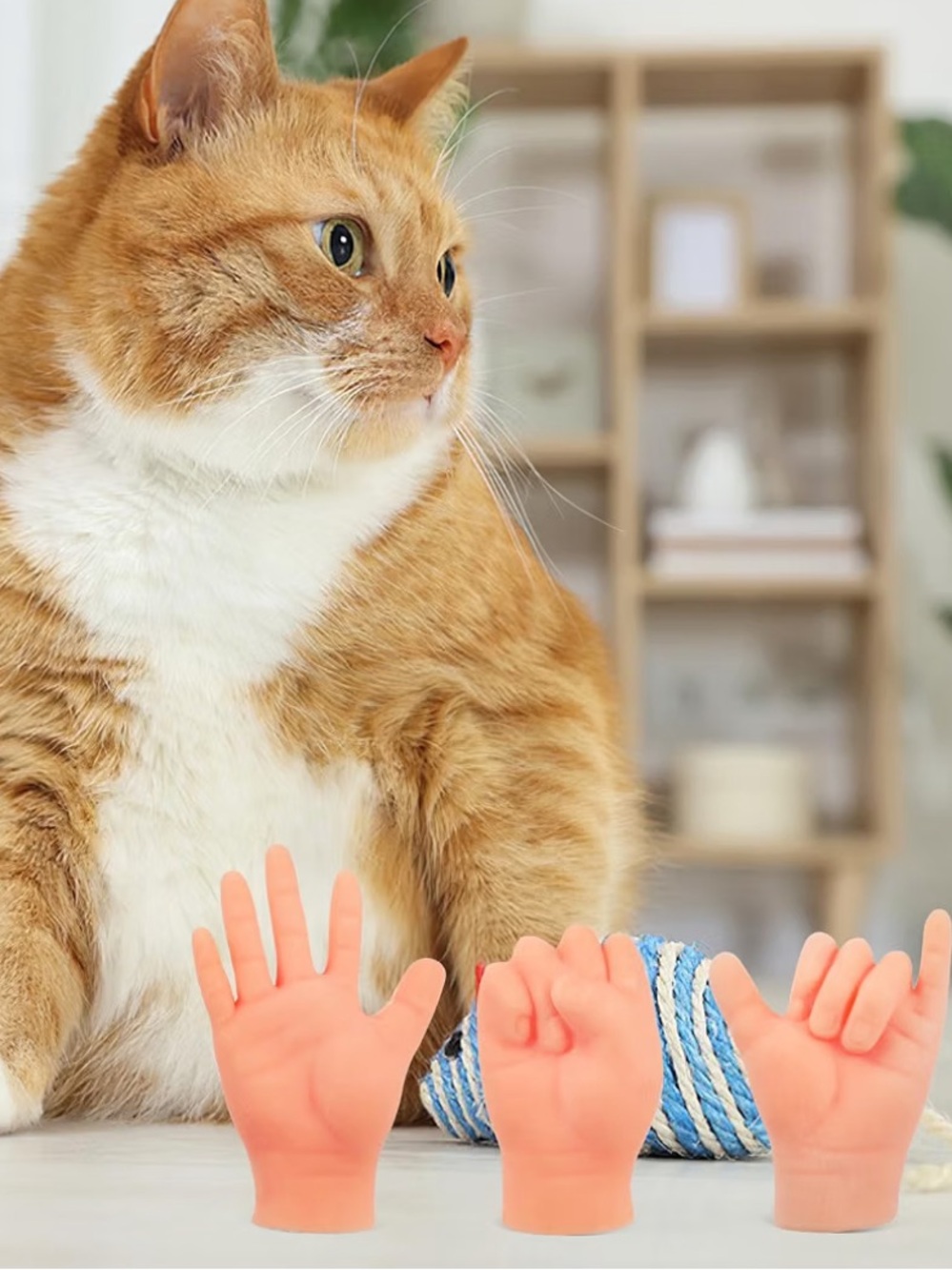 6 Pcs mini Hands cat finger toy funny